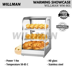 WILLMAN WM-801 Luxury Warming Showcase Display Penghangat Makanan Premium Body Mewah Garansi
