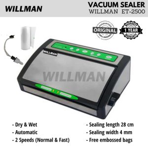 WILLMAN ET-2500 Vacuum Sealer Mesin Pengemas Vakum (Bisa Kering dan Basah)