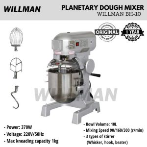 WILLMAN BH10 Planetary Dough Mixer Pengaduk Adonan Roti Kue 10 Liter