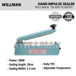 WILLMAN FS-200 Impulse Sealer/ Press Plastik 20 cm Body Besi Trafo Besar