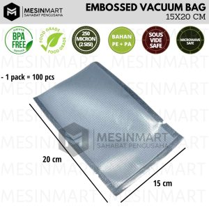 Plastik Vakum Sealer/ Plastic Vacuum Bag (Embossed) 15 x 20 cm